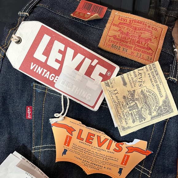 501Z XX 1954 Cone Mills 12oz Red Salvage 14oz after wash. Double needle. - Picture 3 of 6